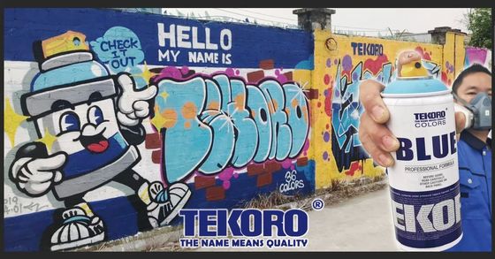 Tekoro 400ml Eco-Friendly Quick Drying Graffiti Spray Paint with 12PCS/CTN Package