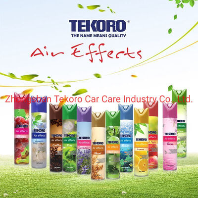 Tekoro Air Freshener Aerosol Spray com fragrância natural para uso multiuso e certificado CE, RoHS, SGS, GMP